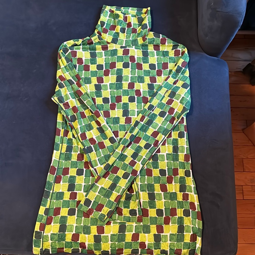 Uniqlo x Marni green checkered turtleneck